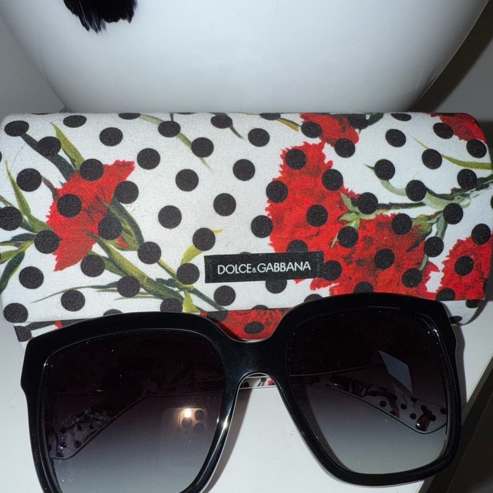Dolce & Gabbana Black and Red Floral Sunglasses Case